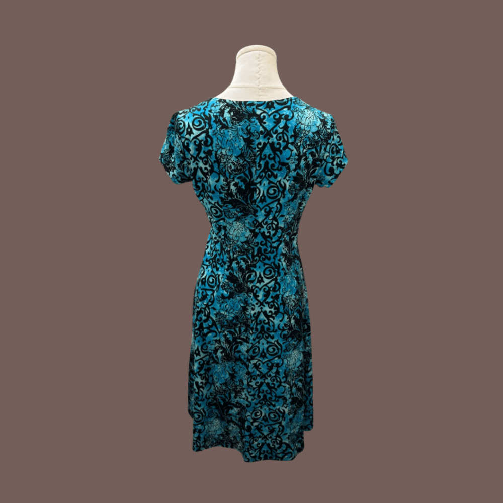 Connected Apparel Dress | Blue Paisley | Size 4P | Vintage Y2K - Picture 2 of 5